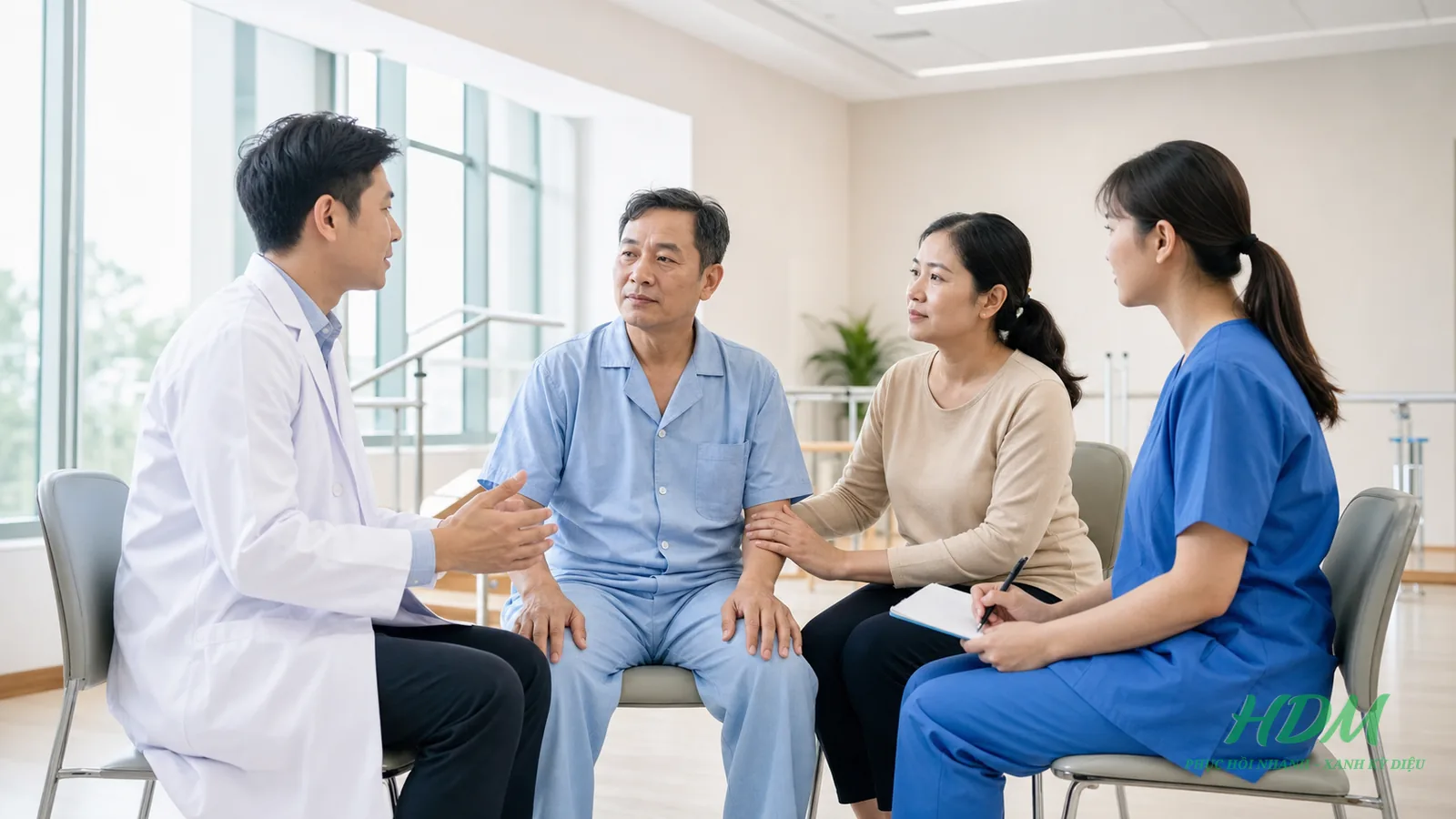 Nhóm phục hồi chức năng cùng người bệnh đặt mục tiêu sau đột quỵ