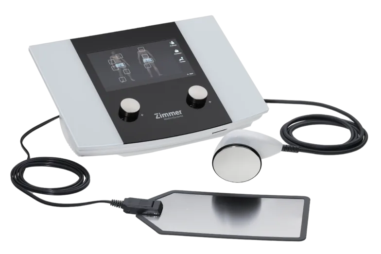 Thiết bị ThermoTK Zimmer với tay cầm và common electrode, ảnh thật từ Hadimed