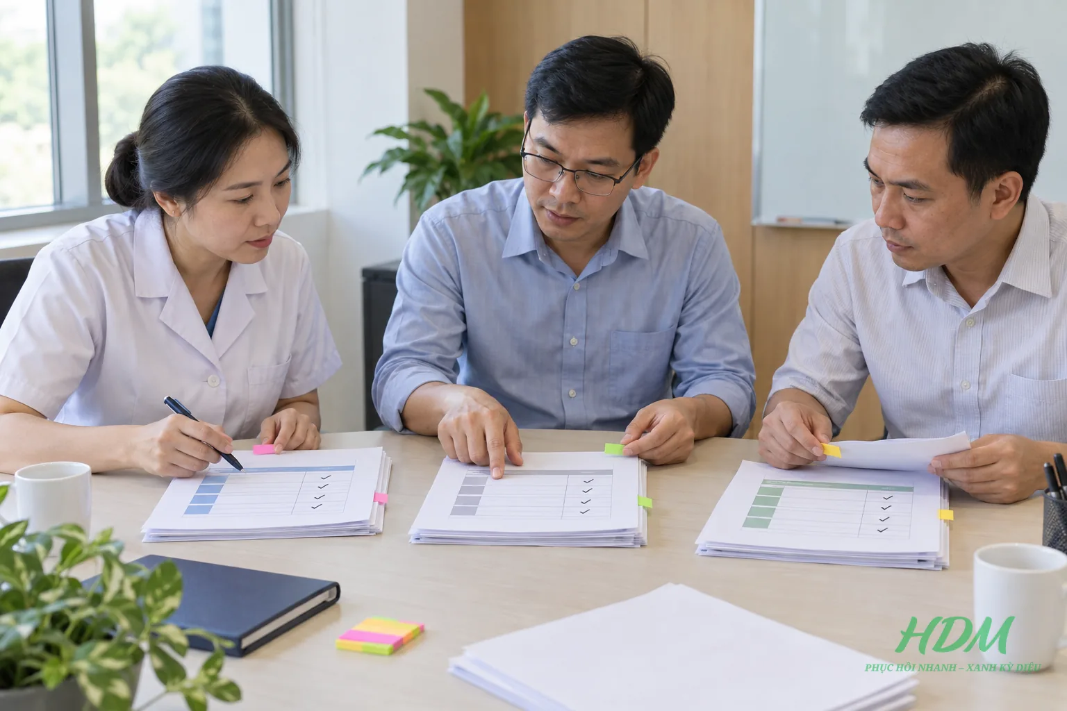 Nhóm khoa, kỹ thuật và mua sắm đối chiếu cấu hình demo với hồ sơ bàn giao